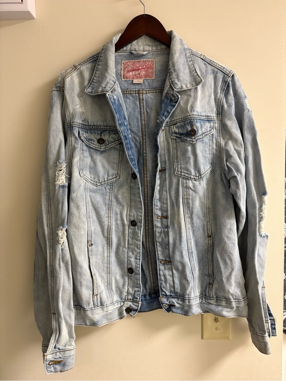 Brooklyn Cloth Light Blue Denim Jacket with Red Label